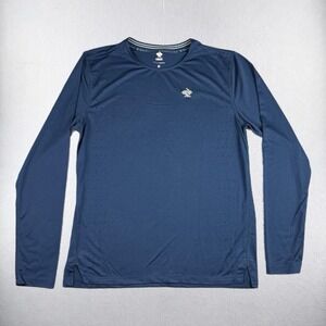 Rabbit Shirt Mens Medium Running Long Sleeve Athletic Blue Vented Lightweight